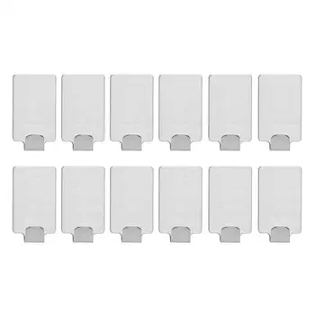 

12pcs Stainless Steel Hook Family Robe Gown Hat Key Towel Hook Paste Hanger