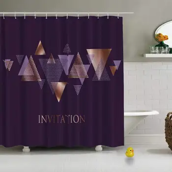 

Luxury Gold Abstract Design Pattern Violet Vector Creative Shower Curtain for Bathroom,79''L x 72''W