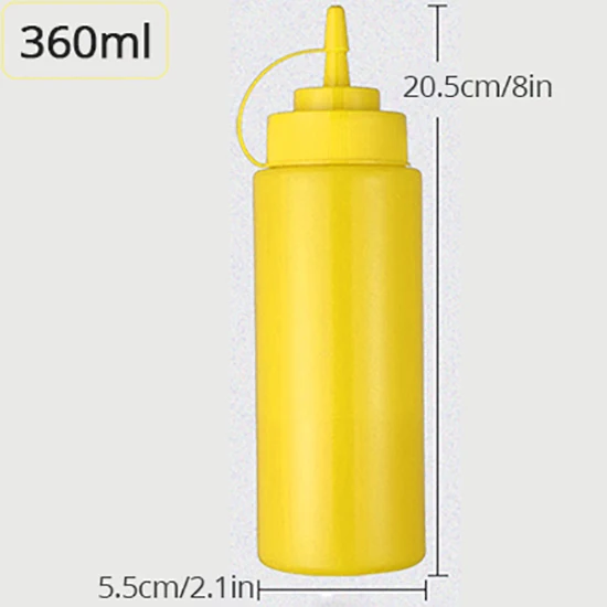 yellow-360ml Кухня пластиковая бутылка для суши инструмент для приправ горчица диспенсер соус масло с уксусом кетчуп соусник Кухонные гаджеты - Цвет: yellow-360ml