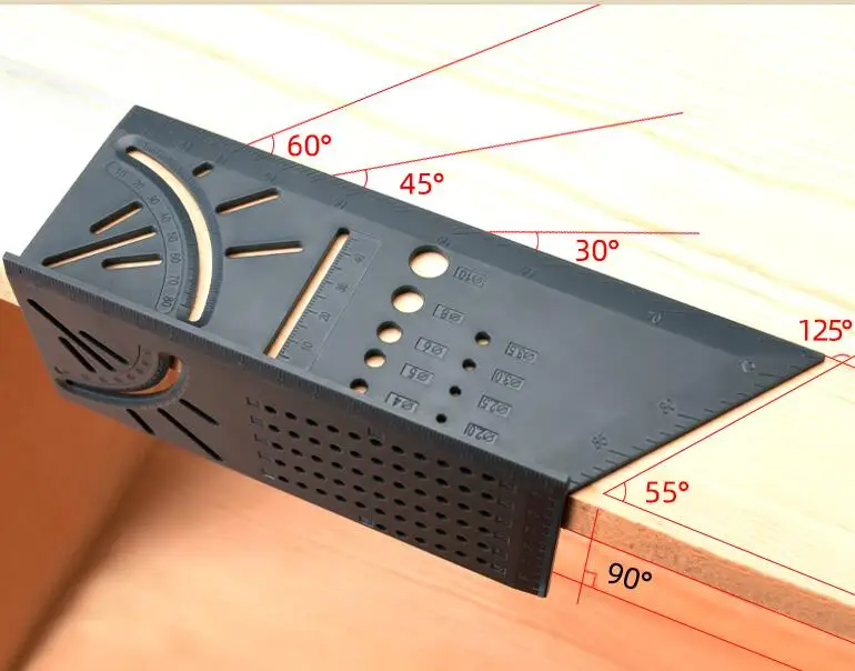 

Woodworking Special Plastic Ruler High-precision Angle Ruler With Scale 45 Degrees Multi-function 90 Measuring Angle Device