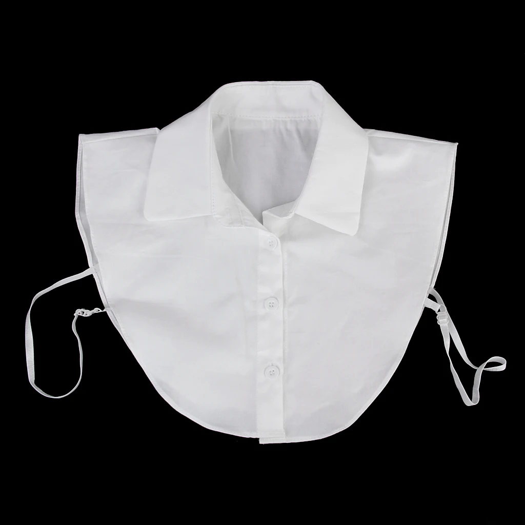 

2 Pieces Women's Cotton Detachable Collar Fake Half Shirt Blouse Collar Black White