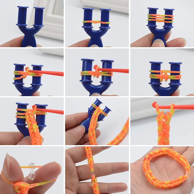 Loom band weaver kit loom band kit rubber band bracelet kit jewellery making kit friendship bracelet making kit 600-1500pcs+ Colorful Loom Bands Set Candy Color Bracelet Making Kit DIY Rubber Band Woven Bracelet Kit Girls Craft Toys Gifts