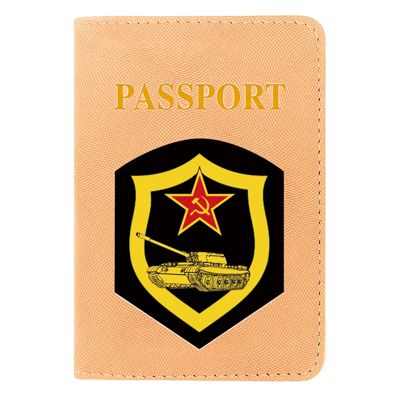 

Cool Soviet Tank Troops Printing Women Men Passport Cover Leather Travel ID Credit Card Holder Pocket Wallet Bags