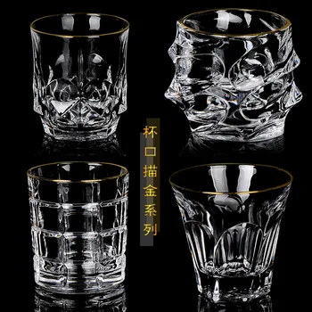 

2 Pcs set high quality fashion home bar lead-free whiskey glass cups 200827-09