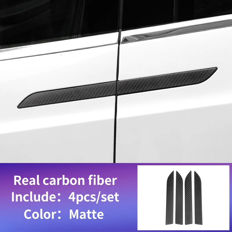 carbon fiber matte Крышка ручки для модели tesla модель x карбон/аксессуары tesla x tesla модель X дверь/углеродное волокно внешний tesla автомобильные аксессуары - Color Name: carbon fiber matte
