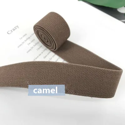 camel 3 см Толстая цветная эластичная тканая лента для шитья обуви/пояса/одежды - Цвет: camel