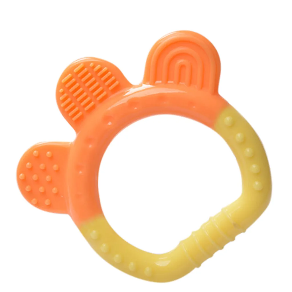 Новорожденный ребенок Силиконовые Прорезыватели для зубов игрушки мягкие силиконовые фрукты Оранжевый Персик Прорезыватели с зажимом/держатель соска клип - Цвет: E