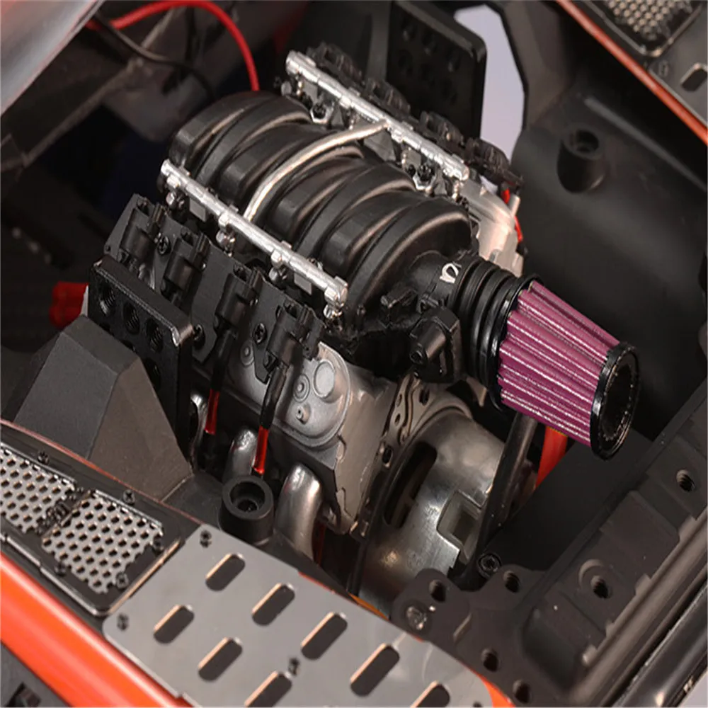 DJC-0641 LS3 V8 6.2L двигатель общего назначения 1/10 масштаб trx4 jeep Defender d90/110/130/с охлаждающим вентилятором датчик температуры запчасти