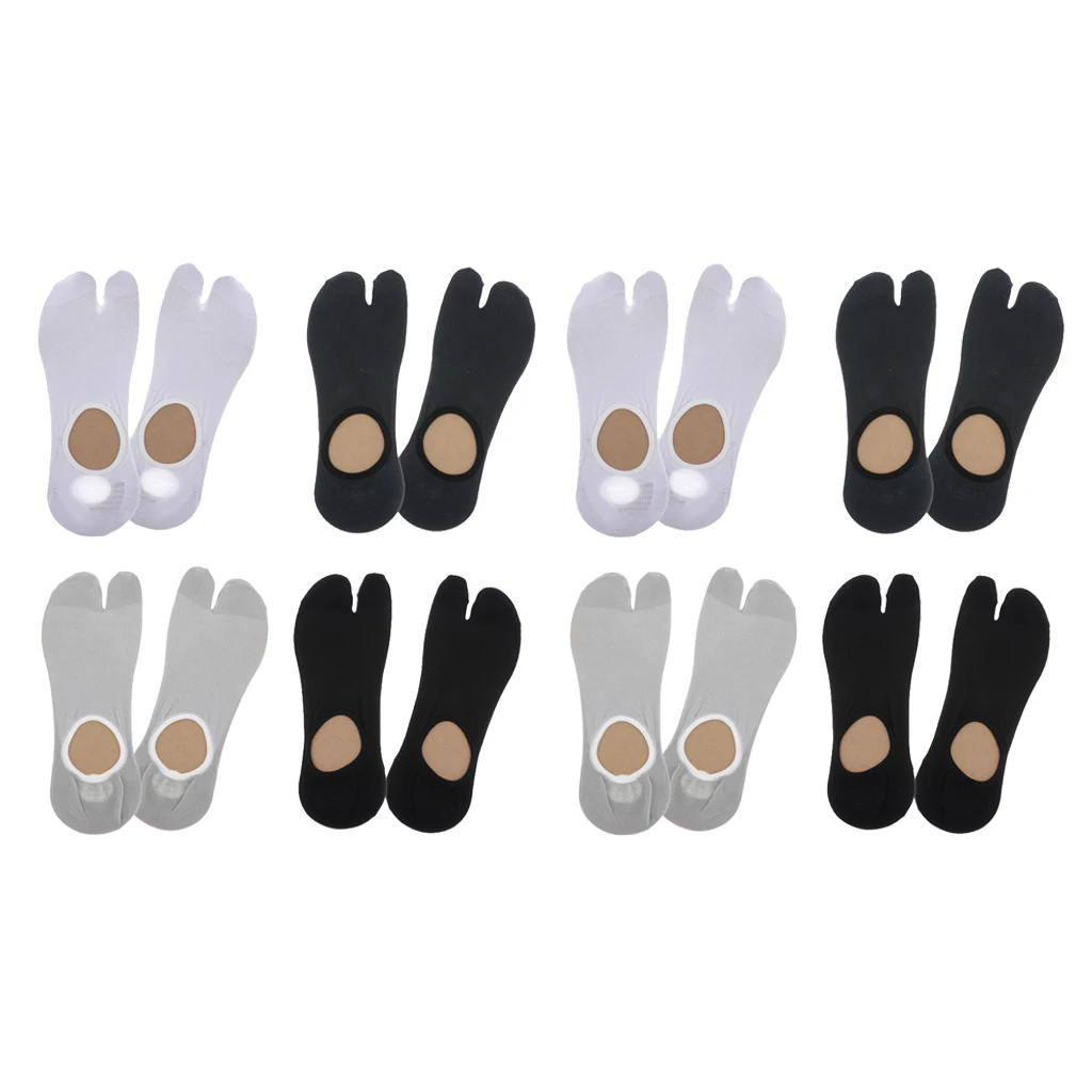 8 Pair Male Elastic Cotton Split 2 Toe Socks Antiskid Japanese Tabi Socks