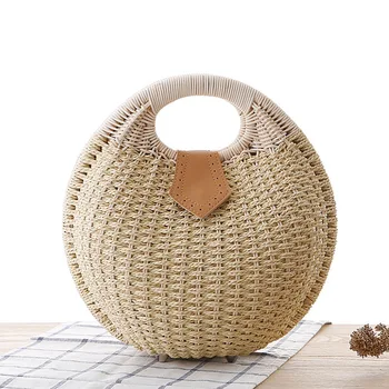 

New fashion shell handbag personality lovely rattan woven bag straw woven bag woven women's bag leisure bag