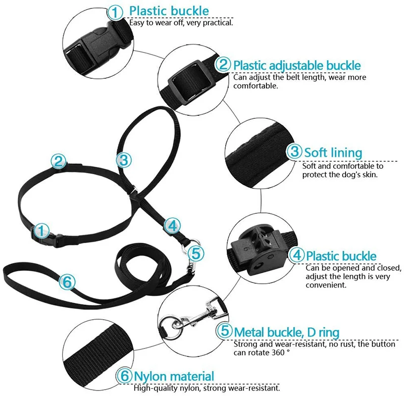 Dog Muzzle Adjustable Nylon Dog Head Collar