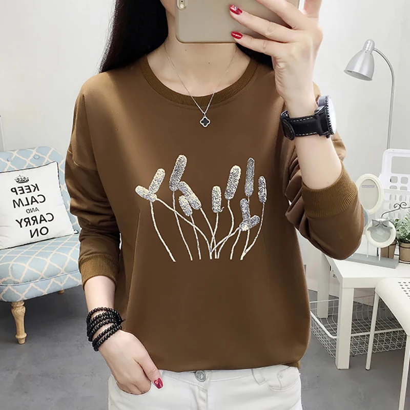 New Product  Sudadera Mujer 2020 Spring Plus Size Sweatshirt Women Cartoon Character Embroidery Winter Pullover 