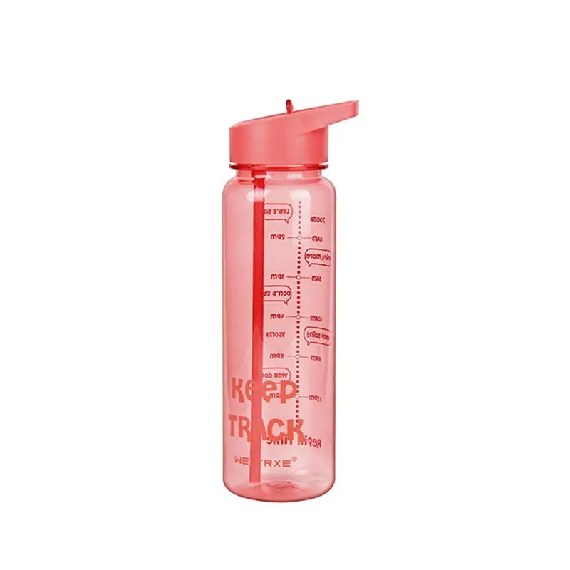 Omife 750ml Tritan Drink Water Bottle Sport Plastic Water Bottle with Straw BPA Free Fitness gourde For Water Jug Gym Drinkware - Цвет: red