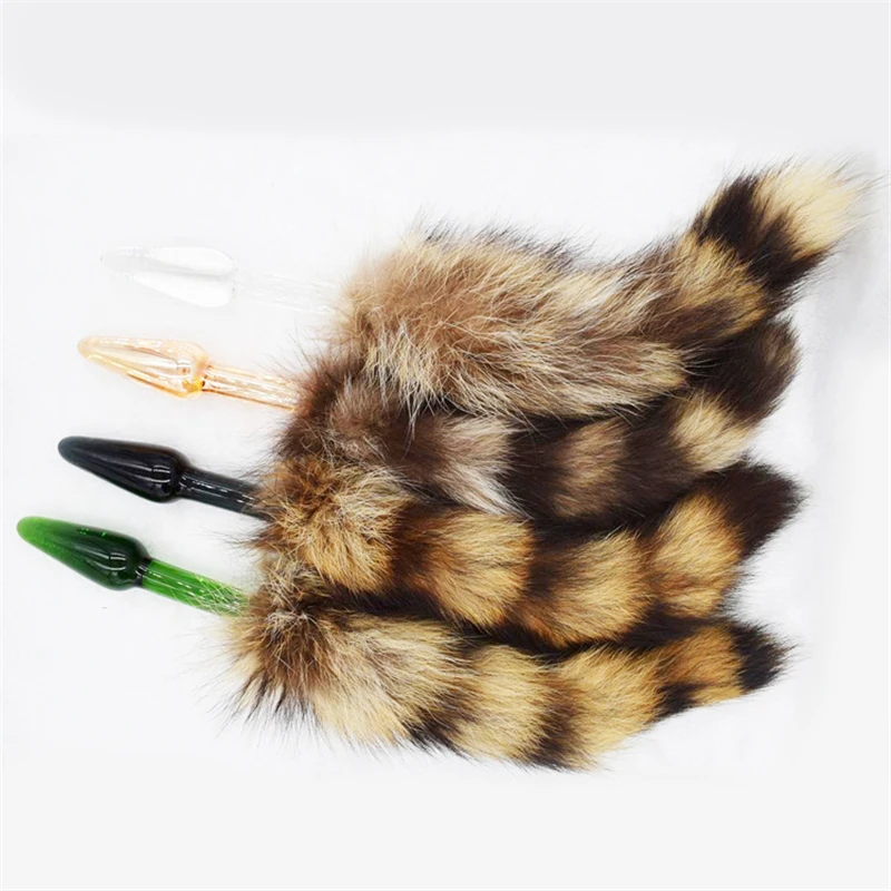Glass Fox Tail Anal Plug In Adult Games Stainless steel Pleasure Bead Butt Stimulator Sex Products Flirt Toy For Women | Красота и