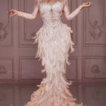 Розовые цветы просвечивают длинное платье 3D шаблон сетки стрейч день рождения платья для женщин певица танец представление костюм