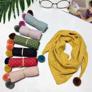 

1Pcs Cute Cotton Baby Bibs Dot Triangle Baby Girl Scarf Candy Color Kids Neck Collar Scarves For Baby Winter Gift Kids Supplies