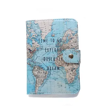 

Creative Flamingo Map Passport Covers PU Leather ID Bank Card Bag Men Women Travel Accessories Passport Business Holder 14*9.6cm