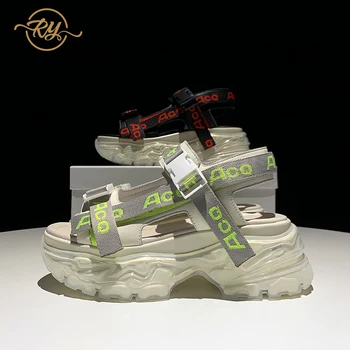 

RY-RELAA sandalias mujer 2018 luxury shoes women designers fashion Genuine Leather flat sandals ins womens sandals Trend shoes