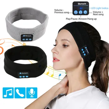 

Wireless Bluetooth Sports Headband Headphones Run Gym Sleep Music Headset Mic Skip music tracks Answer/hang up the call