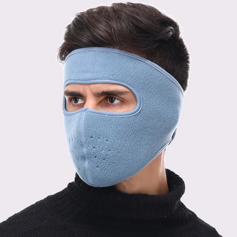 Men Women Winter Warm Full Face Mask Outdoor Riding Ski Dustproof Breathable Double-sided fleece sweat-absorbent Mask