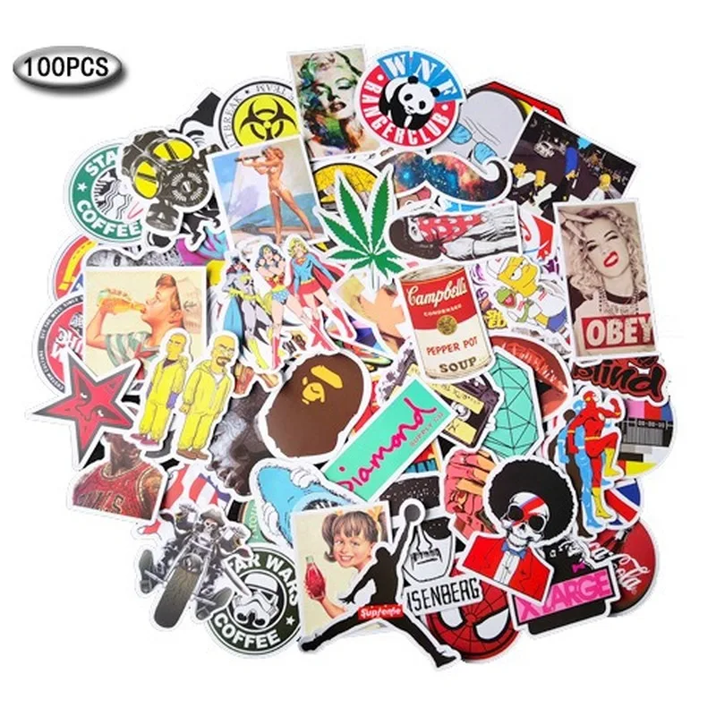 100 листов уникальные Мультяшные персонажи животных Аниме наклейка в стиле