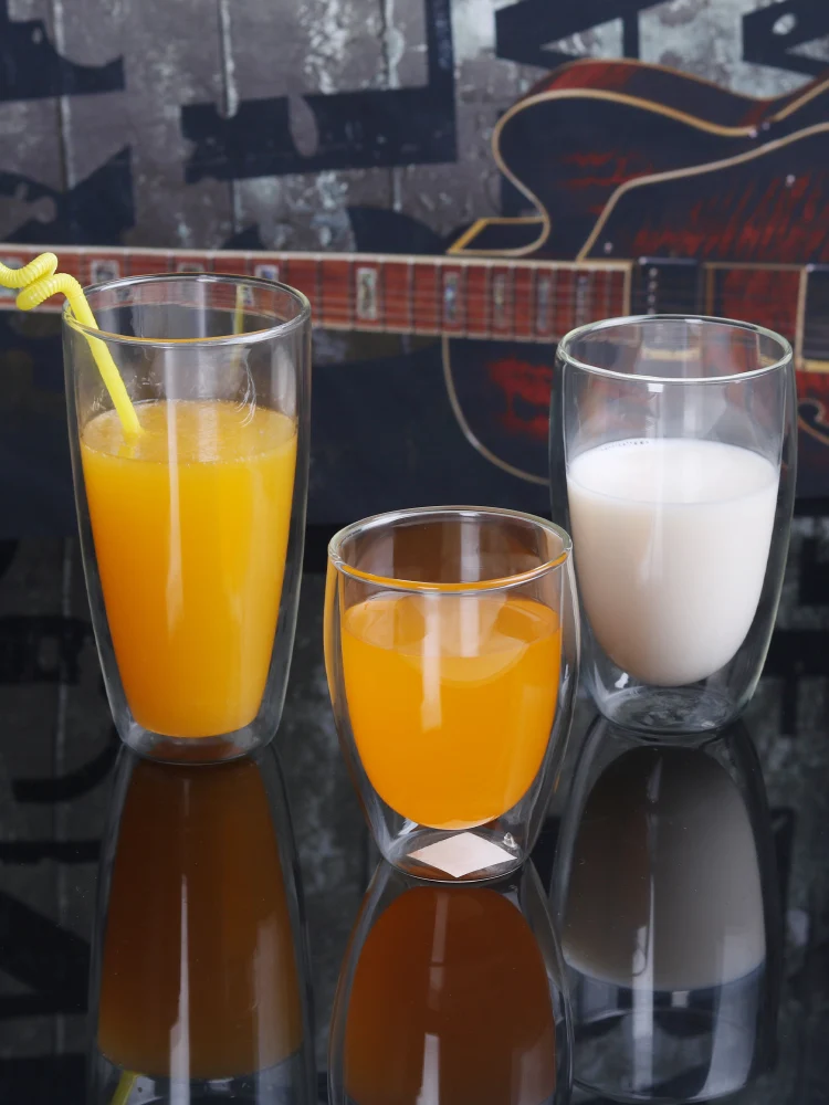 Heat Resistant Double Wall Glass Cup 80/150/250/350 Ml Beer Coffee Water Cups Transparent Cup Wholesale Drink Glass Set