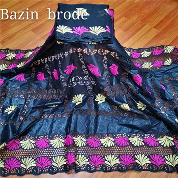 

Bazin riche fabric bazin brode green african lace fabric high quality brode coton africain bridal lace fabric 7yard y17-69