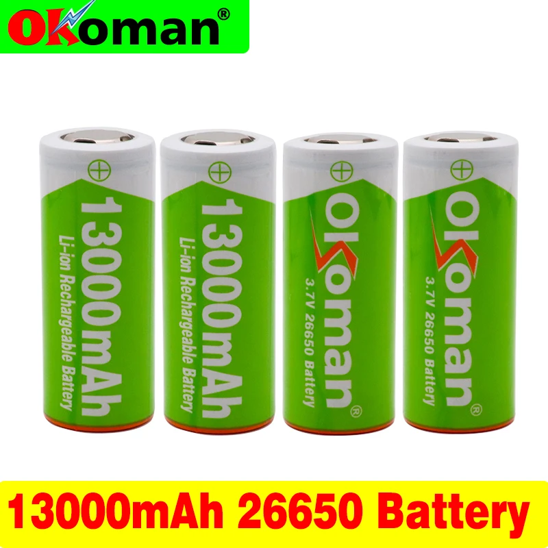 2021 100% New Original 26650 3.7v 13000mAh Lithium Rechargeable Battery For Pack Power Tool Flashlight Batteries | Электроника