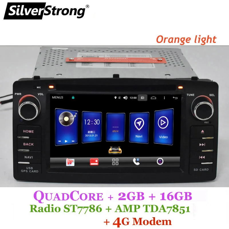 Flash Deal SilverStrong Android9.0 Car 2Din 4G For Toyota Corolla E120 Universal for TOYOTA Auto Radio car player 1