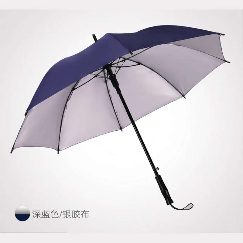 

NC Fabric Fiber Umbrella Stand Straight Umbrella Customizable Outdoor Long Handle Silver Colloid Parasol Advertising Umbrella-Pr