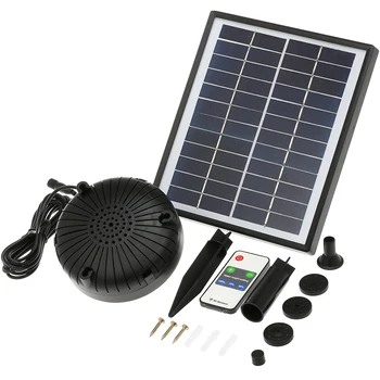 

Solar Floating Fountain Pump 12V 5W Solar Powered Brushless Submersible Water Pump Built-in Battery Remote Control LED Garden