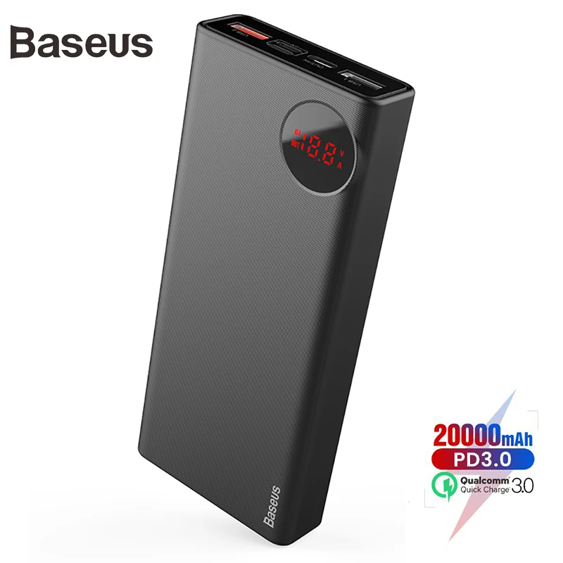 Baseus 20000mAh power bank PD3.0 быстрое зарядное устройство для путешествий для iPhone Xs Max Xr X 8 Plus power Bank для samsung