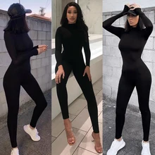 

NEW 2021 Spring Women Sexy Jumpsuit Streetwear Long Sleeve Bodycon Solid Sport Fitness Jumpsuits Romper Overalls For Women Body