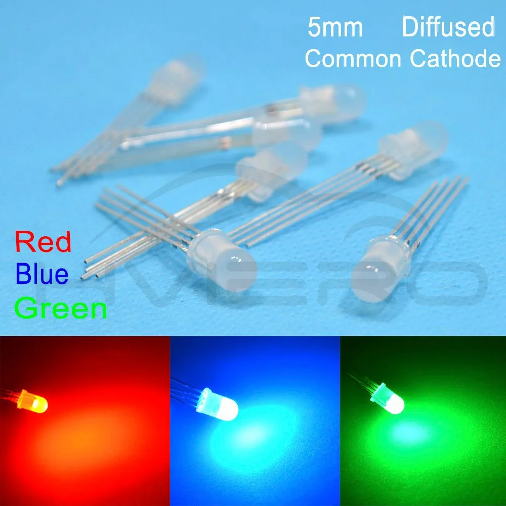 500Pcs Led Rgb Common Cathode 4-Pins F5 5Mm Super Bright Bulb Lamp iy