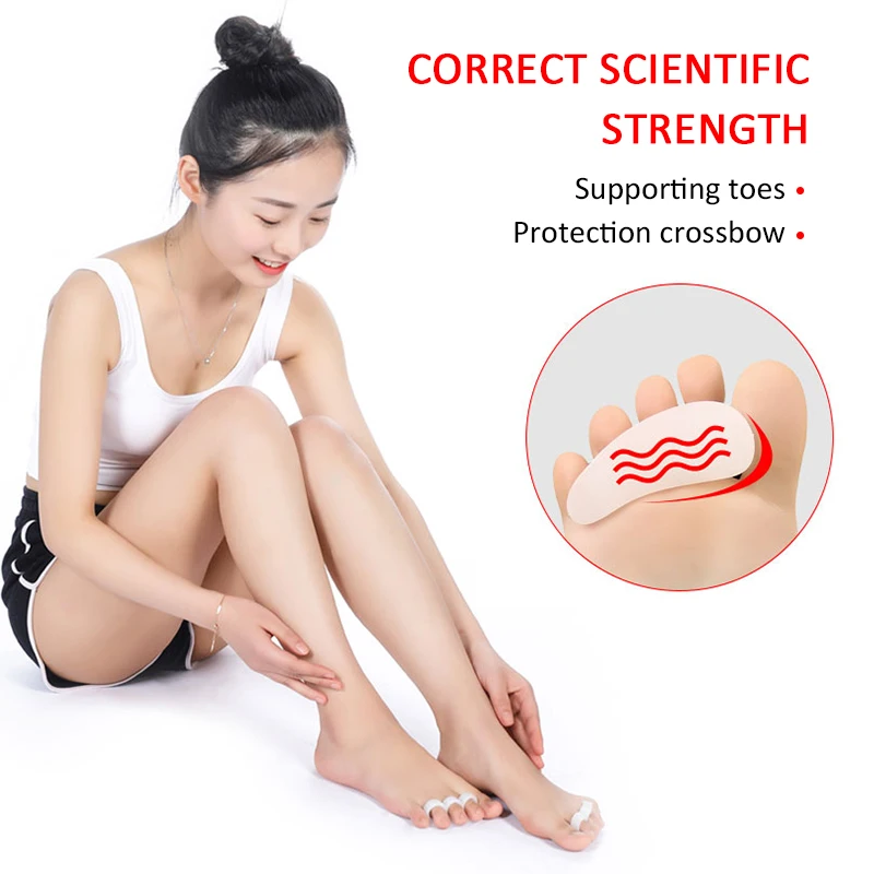 2Pcs Silicone Gel Hammer Toe Straightener Corrector Curled Toes Protector Bunions Relief Hammer Foot Care Tool bunion corrector