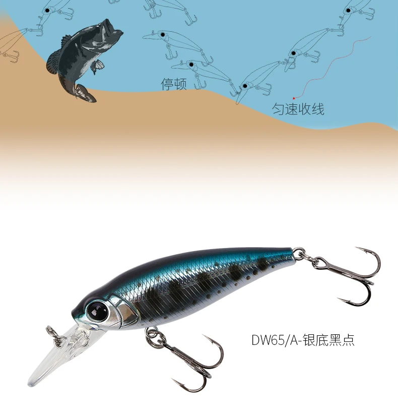 Dw65 плавающая приманка Mino 58 мм/5 г, Звуковая приманка Topmouth Culter, жесткая приманка, искусственная приманка, бас стальной шар