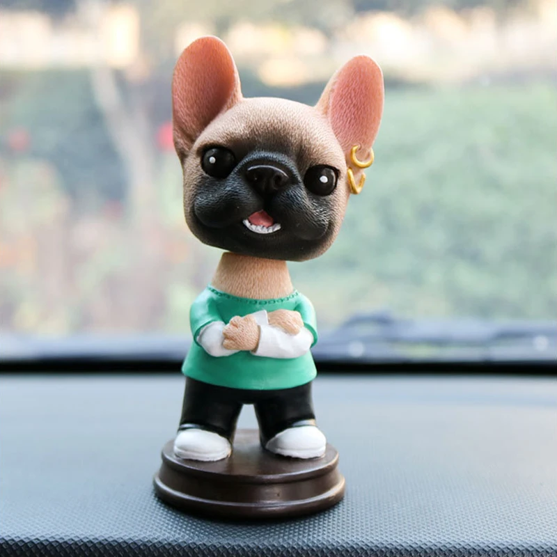 Tableau de bord de voiture mignon, figurine de chien, ornement de