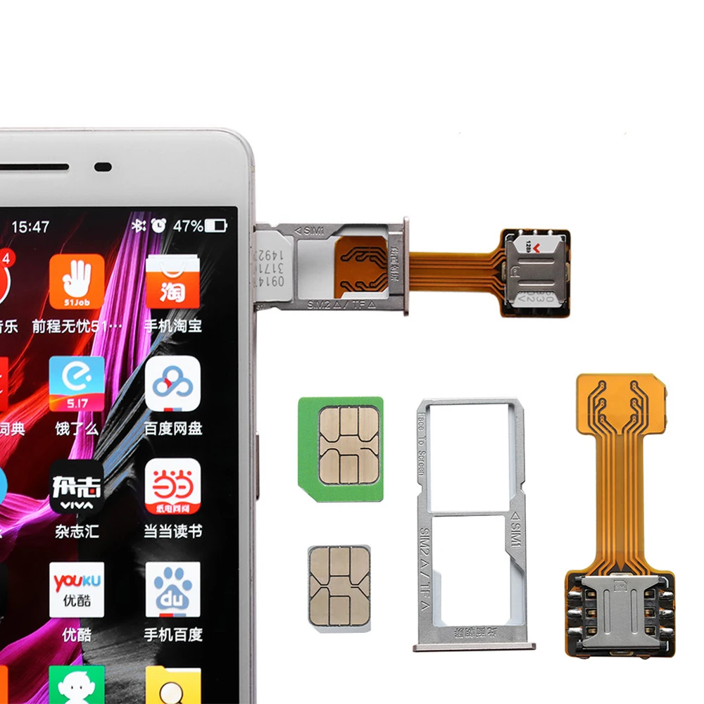 Универсальный адаптер для двух SIM карт 1 шт. TF Гибридный разъем Sim Micro SD удлинитель