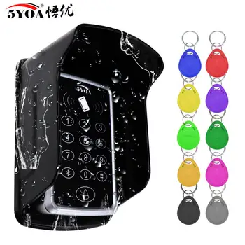 RFID Keypad Keyboard Access Control System Waterproof Cover Outdoor 10pcs EM4100/TK4100 Keyfobs Door Opener for Home Lock System 1