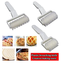 Кухонная машина для резки пирога, пиццы, печенья, печенья, пластиковые инструменты для выпечки, противень для выпечки с тиснением, ролик для резки теста с решеткой, S/M/L