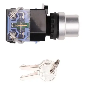 

Key Lock Switch 10 Pcs BEM38-20Y/33 3 Position 22mm Key Switch on/off/on Automatic Reset Key Switch