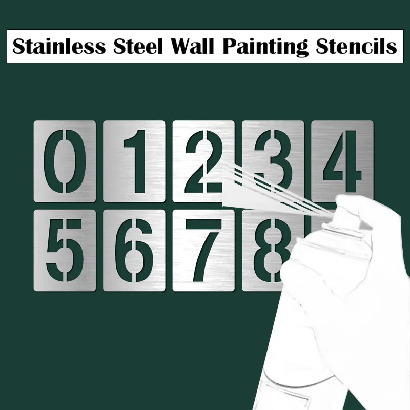 Hollow Numbers Reusable Stencils Curb Painting Address Spray Wall Signs  Graffiti - AliExpress