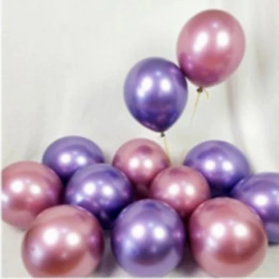 Red and purple 10 шт./лот металлические шары золотистый, серебристый, металлический на день рождения воздушные шары с хромовым сплавом латексные воздушные шары для свадьбы вечеринки украшение шары JL0117 - Цвет: Red and purple