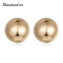 Shineland золото Цвет круглые серьги для Для женщин Jewelry вечерние свадебные женские Серьги pendientes Мода аксессуары N50