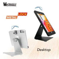 Enhanced Anti-Theft Security Kiosk Stand with 360° Swivel and Flip Design (Silver for iPad 10.2)