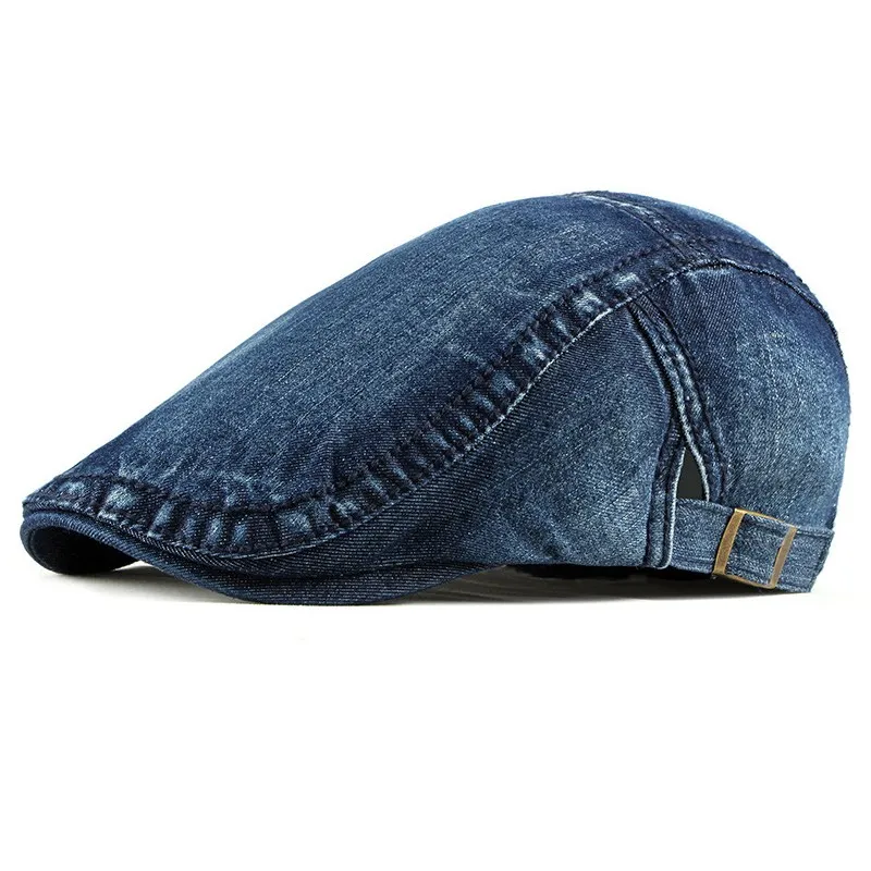 Dark blue JNKET, для отдыха, унисекс, джинсовый берет, шляпа из стираной ткани, остроконечная Кепка, плоская кепка, s, уличная шляпа с полями для путешествий, кепка в виде утконоса, летняя кепка - Цвет: Dark blue