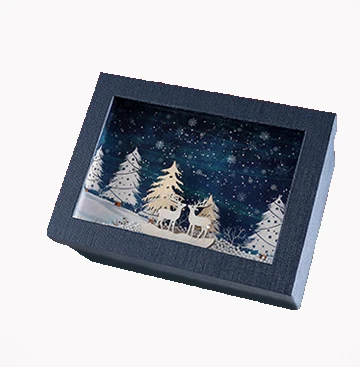 Рождественский трехмерный подарок рождественские подарочные пакеты Рождественский Санта Клаус коробка мультяшная жизнь Рождественский подарок Zst1 - Цвет: blue rectangle