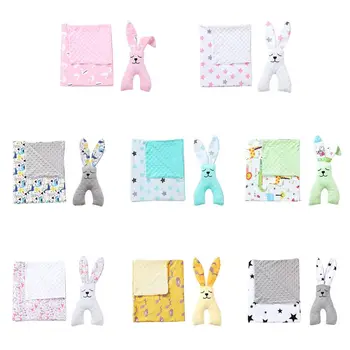 

Newborn Baby Stretch Blanket Doll Set Infants Strollers Warm Blankets 2 Pcs/set