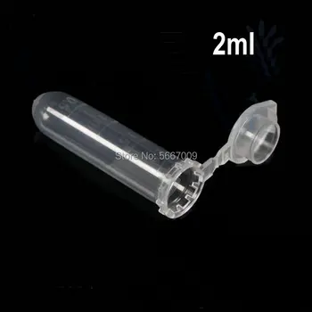 

500pcs/lot 2ml Affordable Laboratory Clear Mark Printed V-shape Scaled Plastic Centrifuge Tube