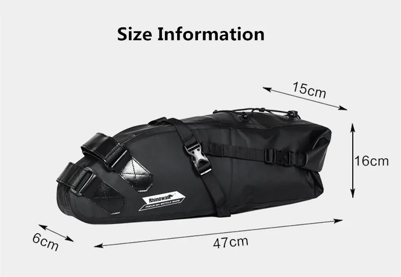 RHINOWALK Waterproof Mountain Bicycle Saddle Bag 10L Big Long Bike Pannier Rear Seat Mudguard Fender Bag Bicycle Accessories (14)